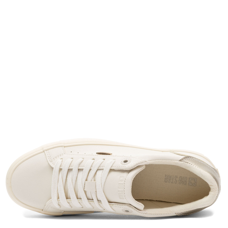 Big Star Sneakersy na Platformie Półbuty Sportowe z Metaliczną Wstawką Beżowe TT274806-BEIGE