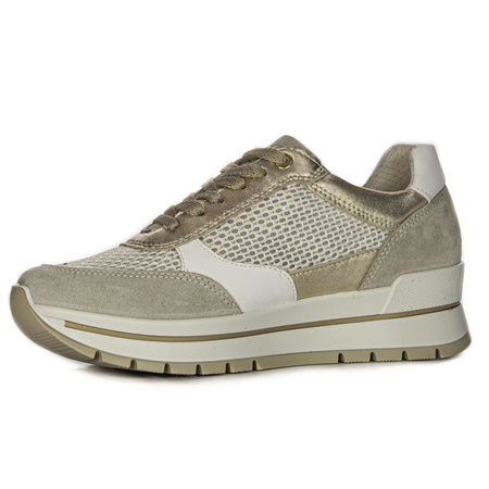 Igi&Co Sneakersy damskie skórzane Beige beżowe