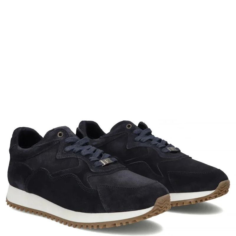 Filippo Leather Suede Sneakers Lace-up Navy Blue MP8276-26-NV