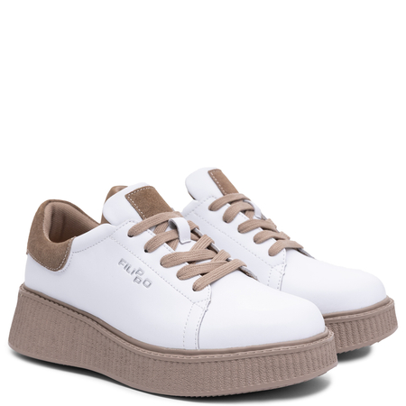 Filippo Women's Leather Platform Sneakers White DP7982-26-WH