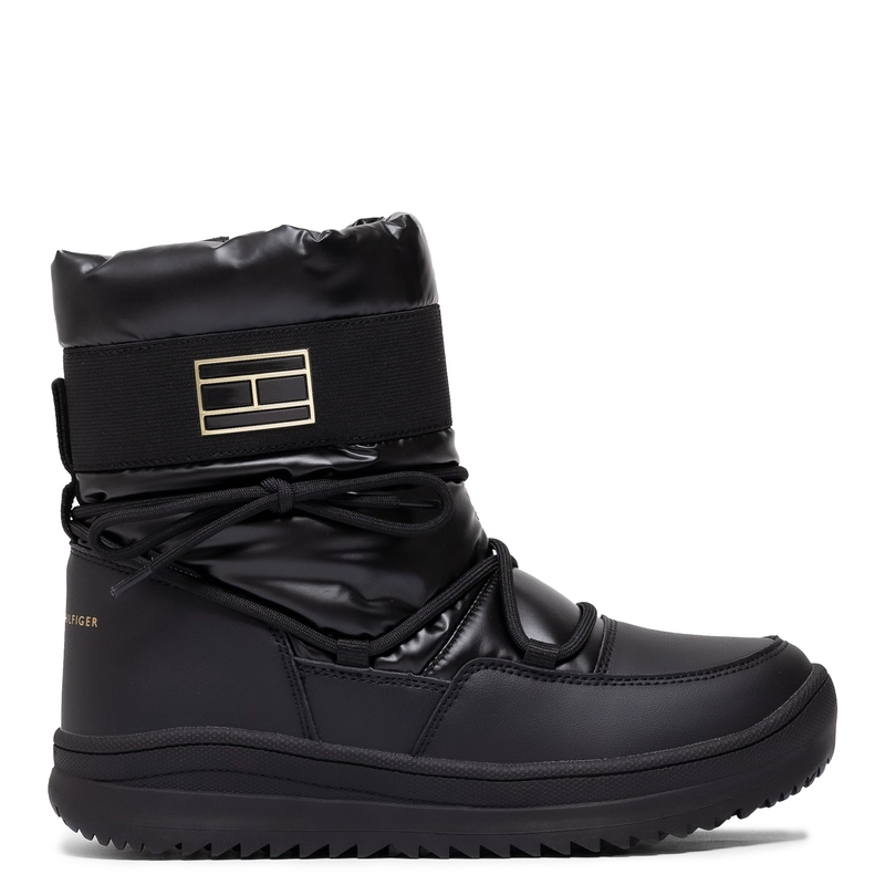 Tommy Hilfiger Quilted Zip Snow Boots Women Black T3A5-34052-BLACK