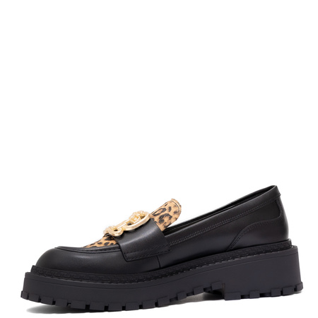 Liu Jo Women's Black Leopard Moccasins