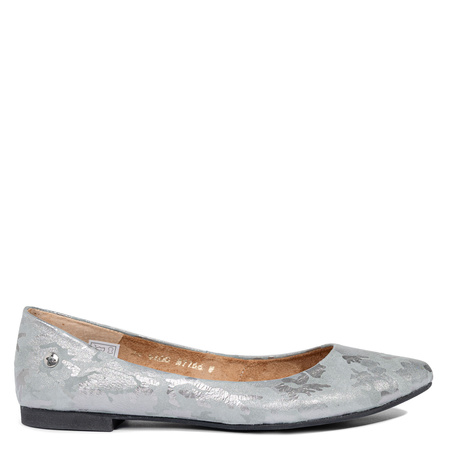 Maciejka Suede Ballet Flats Almond Toe Grey 4100W-05/00-8