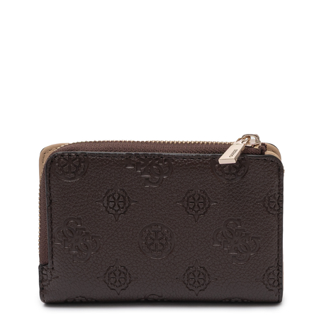 Guess Elegant Compact Women's Wallet With Logo Brown PD2222156-BROWN LOGO