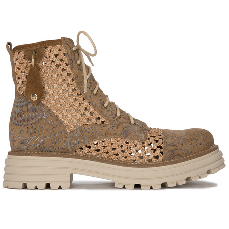 Maciejka Beige Lace-Up Boots