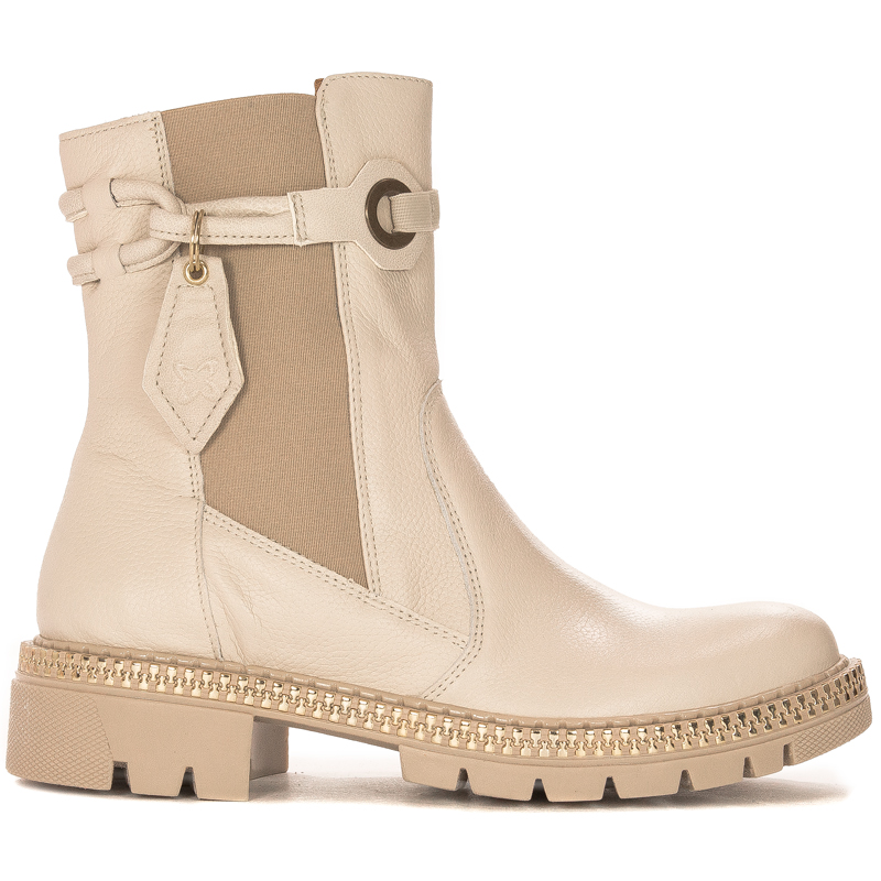 Maciejka Beige Leather Women's Boots
