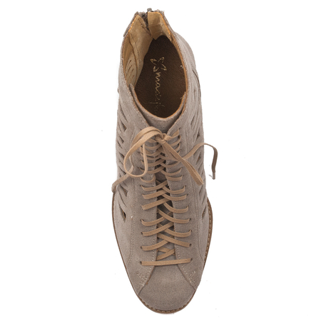 Maciejka Beige Women's Lace-Up Boots