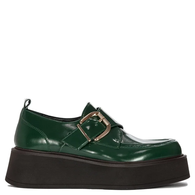 Visconi Women's platform shoes, leather Toska Green green