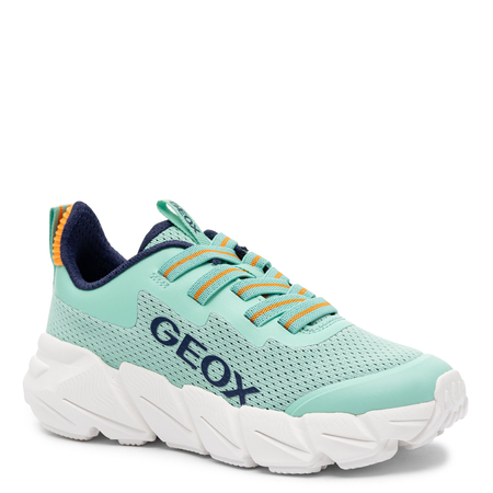 Geox Breathable Lightweight Kids Sneakers with Elastic Laces Green J46N1A-C3Z7R