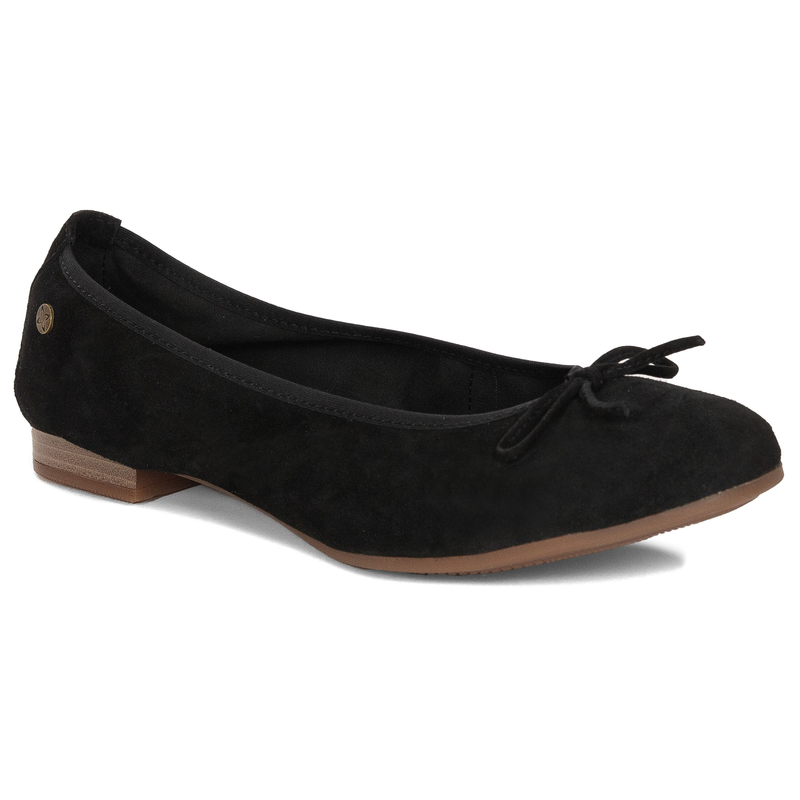 Maciejka Leather Classic Ballet Flats With Bow Black P6800-20/00-0