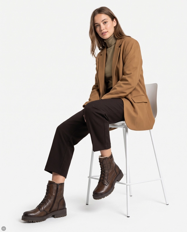 Rieker 75800-25 Insulated Ankle Boots Lace Up Brown 75800-25-BZN