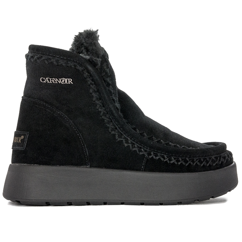 CAFENOIR Women's leather ankle boots Nero black