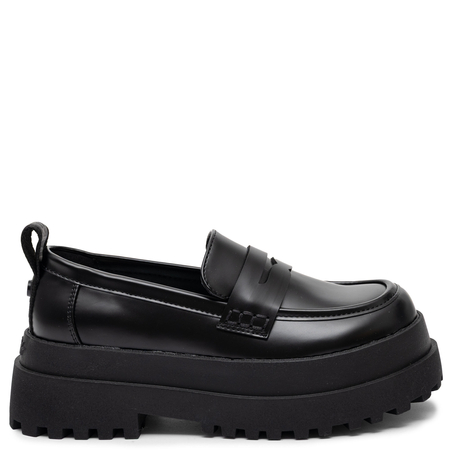 Buffalo Aspha Loafer Półbuty na Grubej Platformie Czarne 1624086-BLK