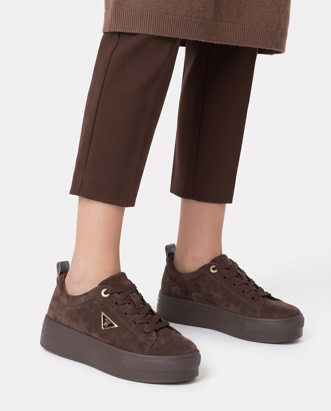Filippo Women's Suede Platform Shoes Chocolate Brown DP3533-26-D-BR