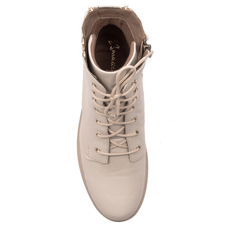 Maciejka Beige Women's Lace-Up Boots