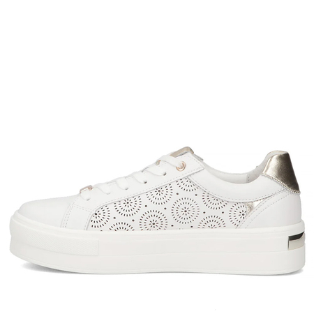 Filippo Skórzane Sneakersy Ażurowe Półbuty Białe DP7668-26-WH