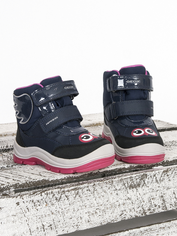 GEOX Children's' insulated Velcro boots Navy Fuchsia