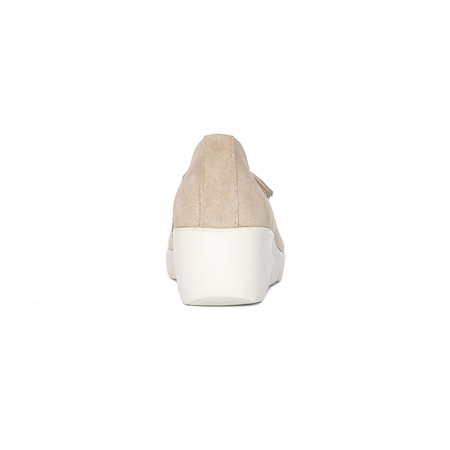 Women's Filippo suede leather shoes with beige wedges
