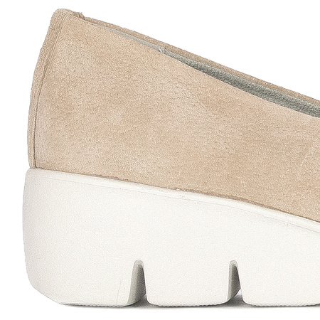 Women's Filippo suede leather shoes with beige wedges