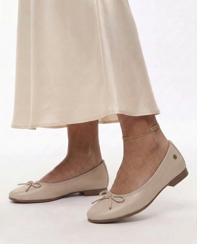 Maciejka Classic Elegant Leather Women's Ballerinas Beige P6800-04-00-0