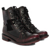 Maciejka Women's Leather Boots Black and Red