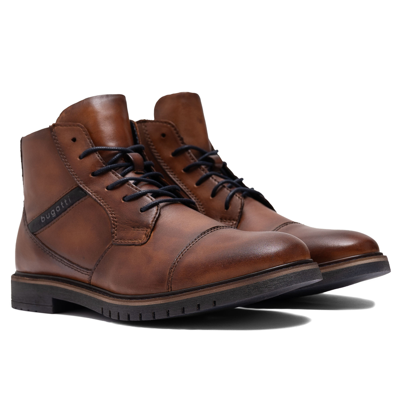 Bugatti Men's Lace-Up Ankle Boots Cognac