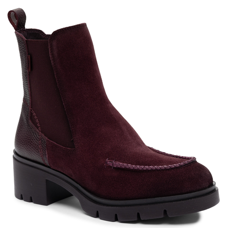 Hispanitas Leather Ankle Boots With a Stable Heel in Burgundy HI265100