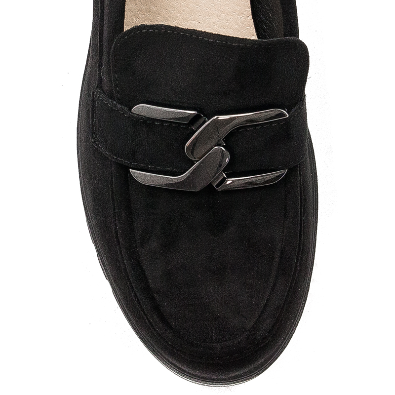 Sergio Leone Women's Black suede loafers shoes