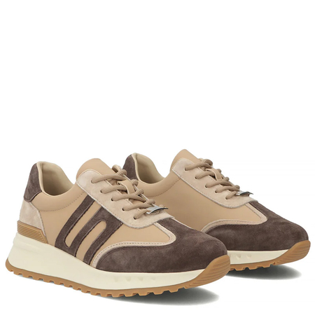 Filippo Skórzane Sneakersy Damskie Beżowe DP7733-26-BE