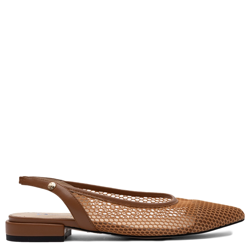 Maciejka Siateczkowe Półbuty Slingback Szpiczaste Brązowe K7525-29/00-1