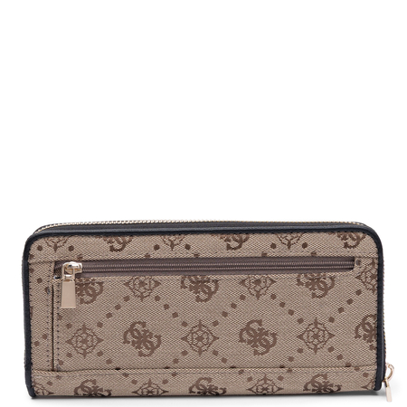 Guess Elegancki Zapinany Na Zamek Portfel Damski Z Paskiem Beżowy SWPD2225146-BONE