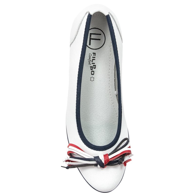Baleriny damskie Filippo White Białe