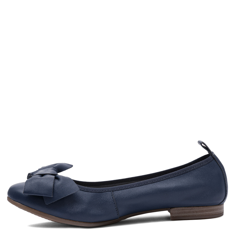 Maciejka Leather Ballerinas With Bow Flat Navy P6802-17/00-0