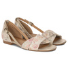 Maciejka Women's Leather Sandals Beige with Flowers