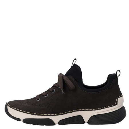 Rieker Comfortable Casual Women's Sneakers Low Shoes With Zipper Brown 45973-25-BRO