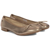 Maciejka Leather Ballet Flats With Bow Flat Heel Gold P6800-25/00-0