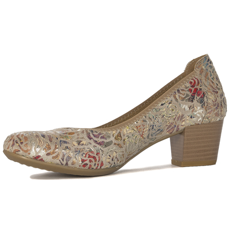 Maciejka Leather Floral Pumps Beige 04802-22/00-5