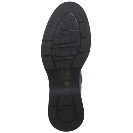 Maciejka Patent Leather Lace-Up Ankle Boots Side Zip Burgundy N3131-23/00-8