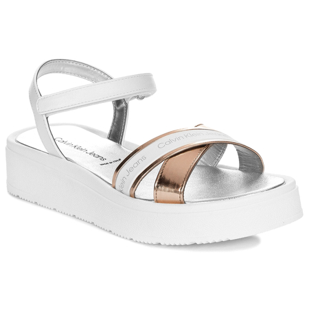 Calvin Klein Jeans Sandały Damskie Białe