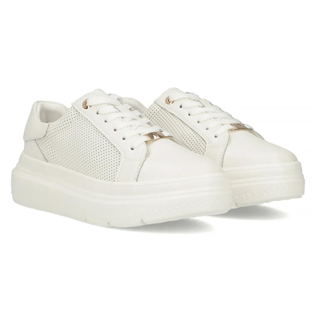 Filippo Leather White Low Shoes