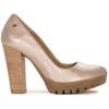 Maciejka Leather Block-Heel Pumps Platform Gold 02629-52/00-1