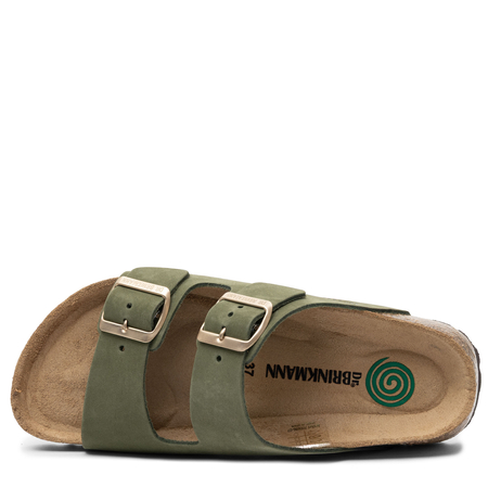 Dr. Brinkmann Bonillo Women's Leather Anatomical Slides Green 700696-07-BONILLO