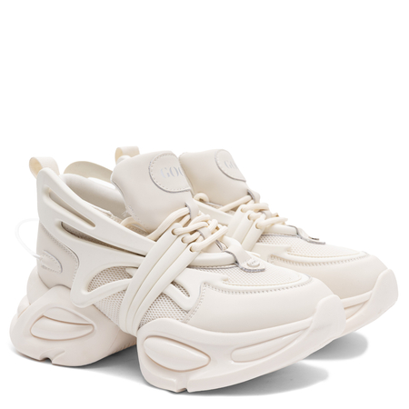 GOE Sneakersy Damskie Skórzane na Platformie Beżowe TT2N4014
