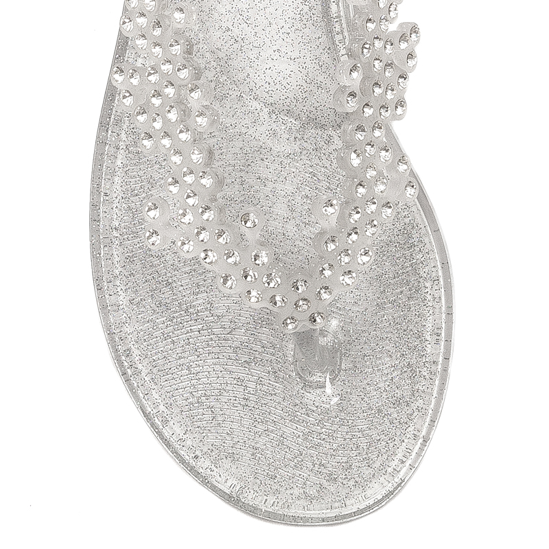 Sca'viola Women's Silver flip-flops slippers