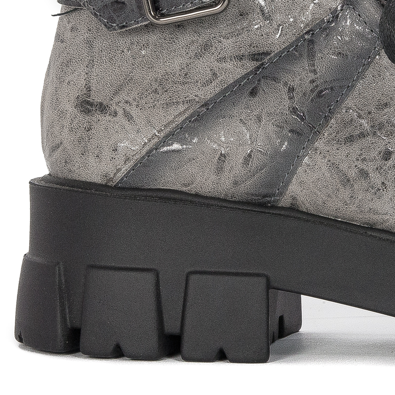 Maciejka Grey Lace-Up Boots