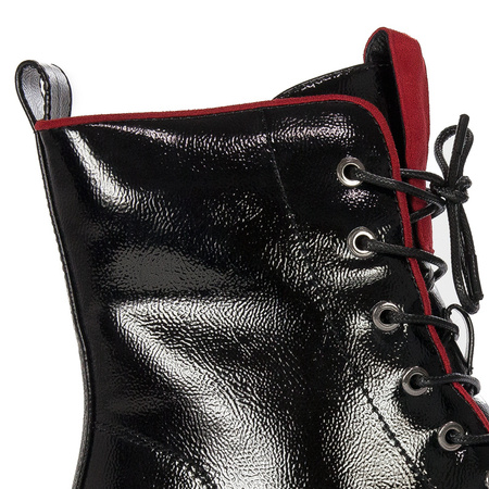 Filippo Botki damskie ocieplane lakierowane czarne