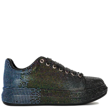 GOE Sneakersy półbuty damskie cyrkonie Black Czarne