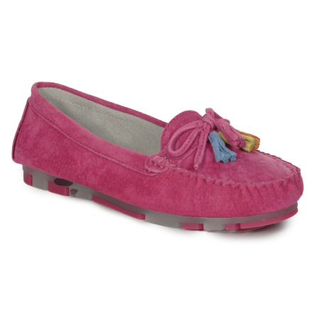 Filippo Women's Leather Moccasins Fuchsia