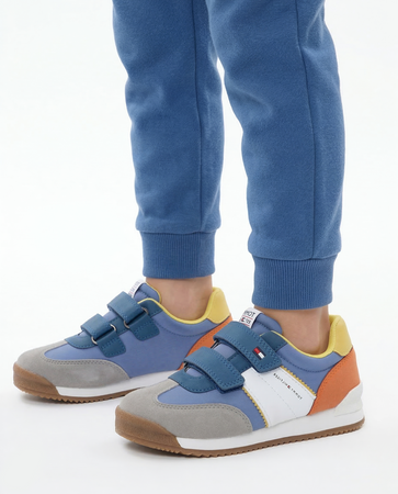 Tommy Hilfiger Sportowe na Rzepy Sneakersy Chłopięce Wielokolorowe T3B4-32328-1185-999