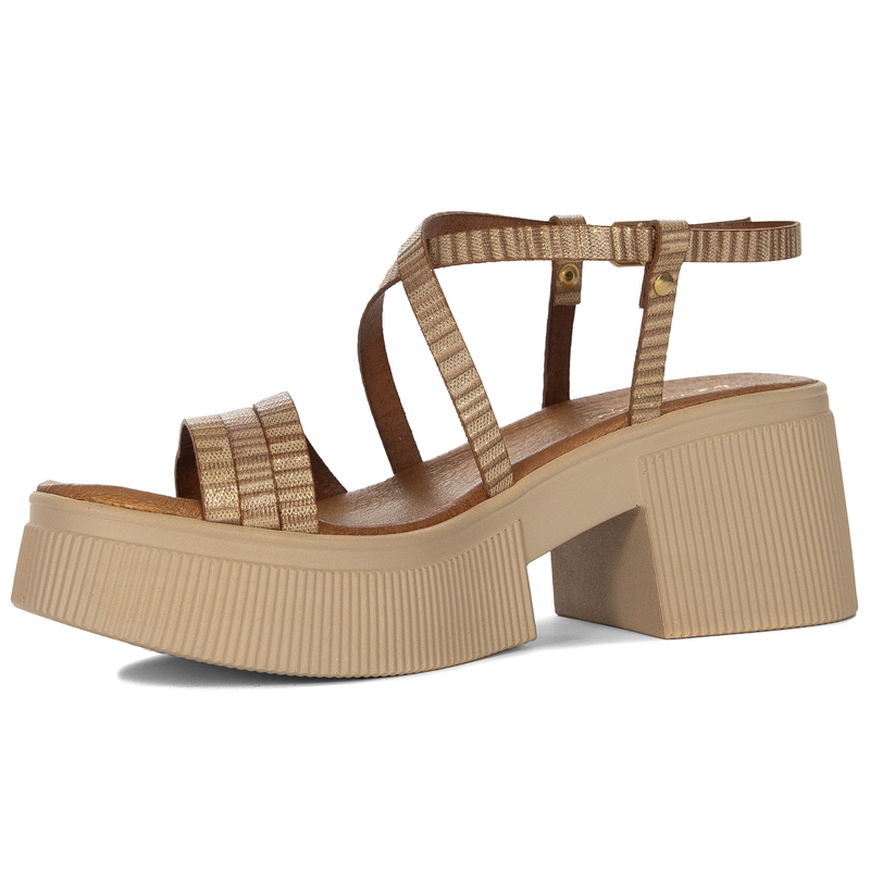 Maciejka Gold Leather Sandals
